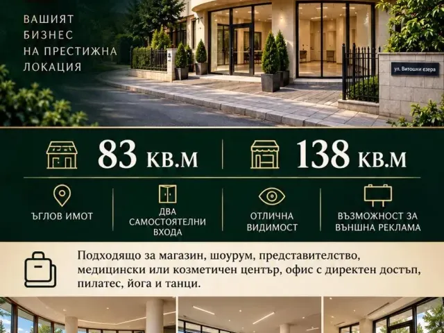Търговски помещения под наем в сграда 